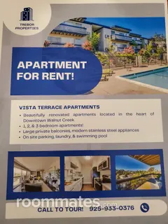 Room for rent in Walnut Creek, CA $1293, apartment