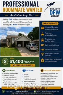 Room for rent in Euless, TX $1400, house