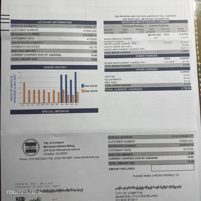 Room for rent in Compton, CA $1100, house