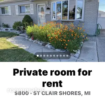 Room for rent in St. Clair Shores, MI $800, house