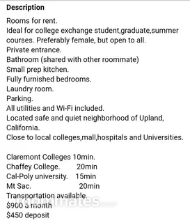Room for rent in Upland, CA $900, house