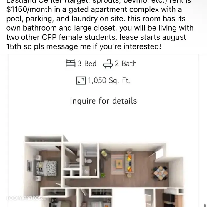 Room for rent in West Covina, CA $1230, apartment